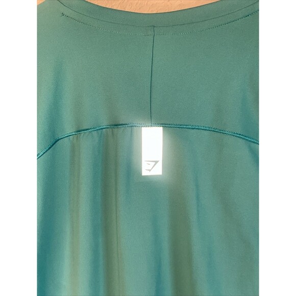 Gym shark Shirt Mens athletic gym run M Teal SS train sport reflective light - Picture 6 of 7